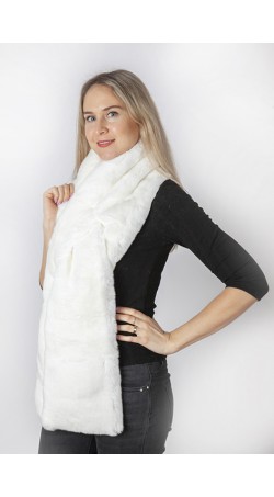 White rex fur scarf